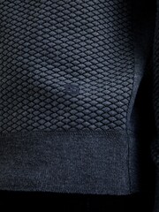 French Connection Diamond Jacquard Textured Crew Neck Long Sleeve Jumper - Imagem 5 de 5