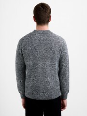 French Connection Grey Cotton Blend Melange Knitted Button-Up Shirt - Image 2 of 5