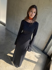 Never Fully Dressed Black Icon Mesh Dress - Image 6 of 6