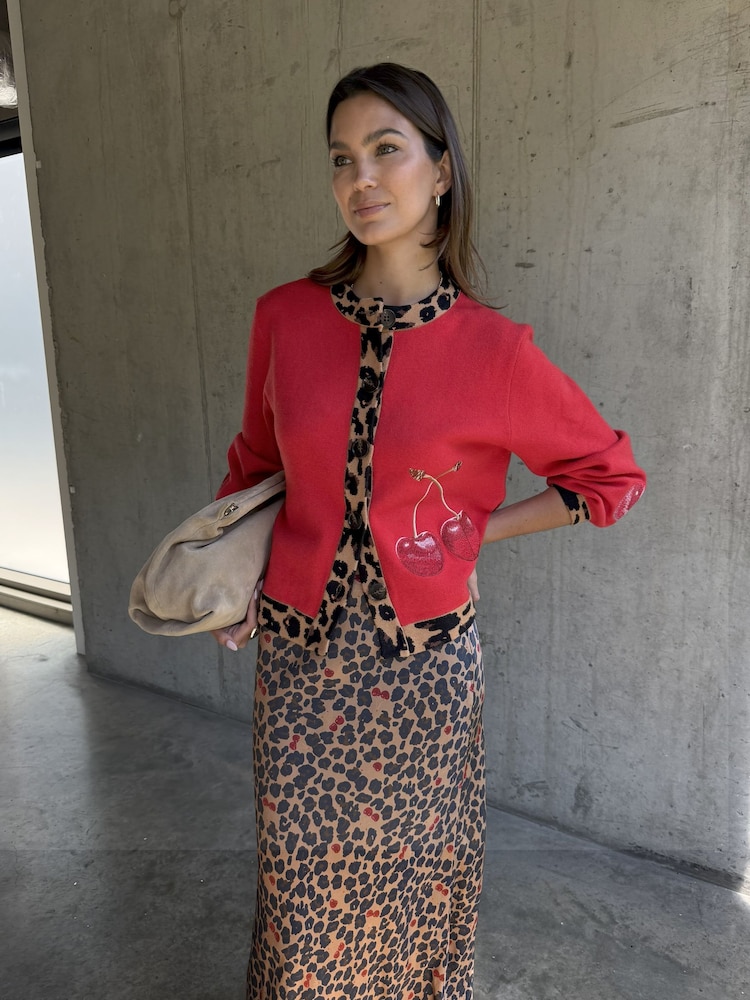 Never Fully Dressed Brown Cherry Leopard Dorris Skirt - Image 2 of 5 Never Fully Dressed Brown Cherry Leopard Dorris Skirt - Image 2 of 5