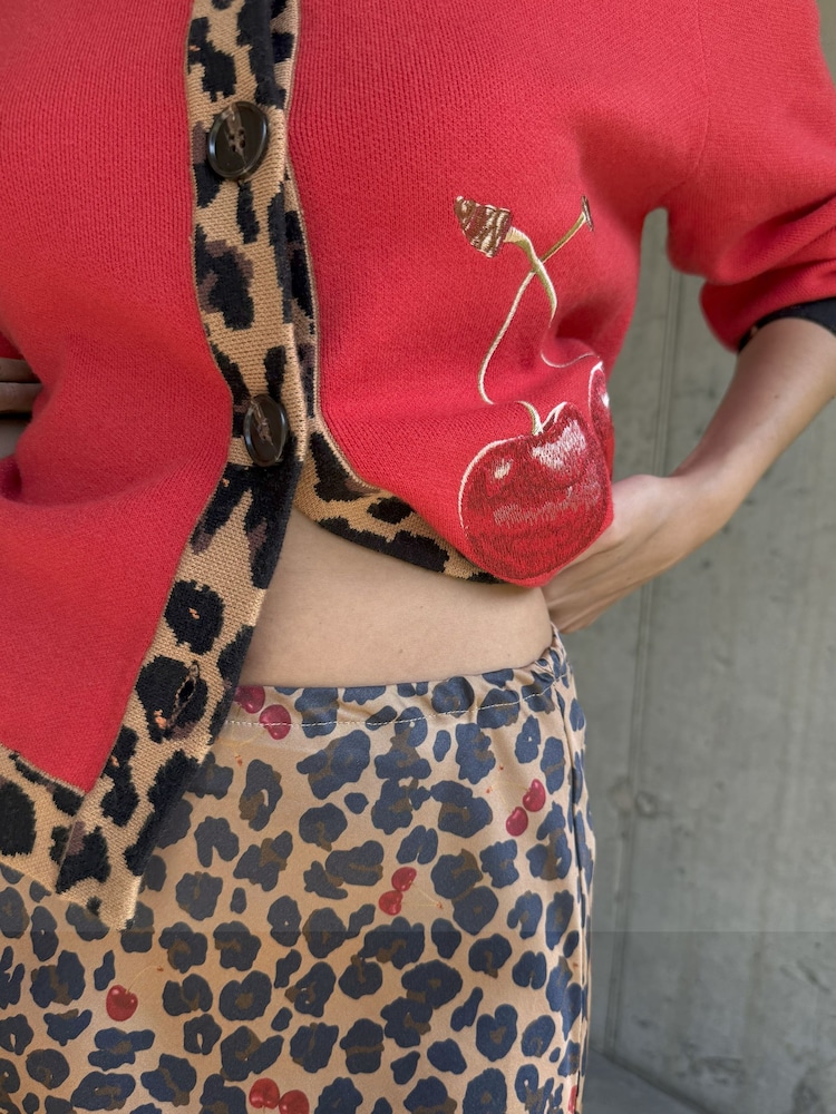 Never Fully Dressed Brown Cherry Leopard Dorris Skirt - Image 5 of 5 Never Fully Dressed Brown Cherry Leopard Dorris Skirt - Image 5 of 5