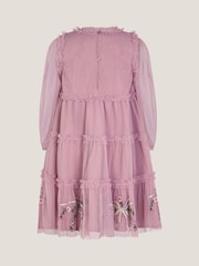 Monsoon Purple Floral Bow Embellished Tulle Dress - Image 3 of 4