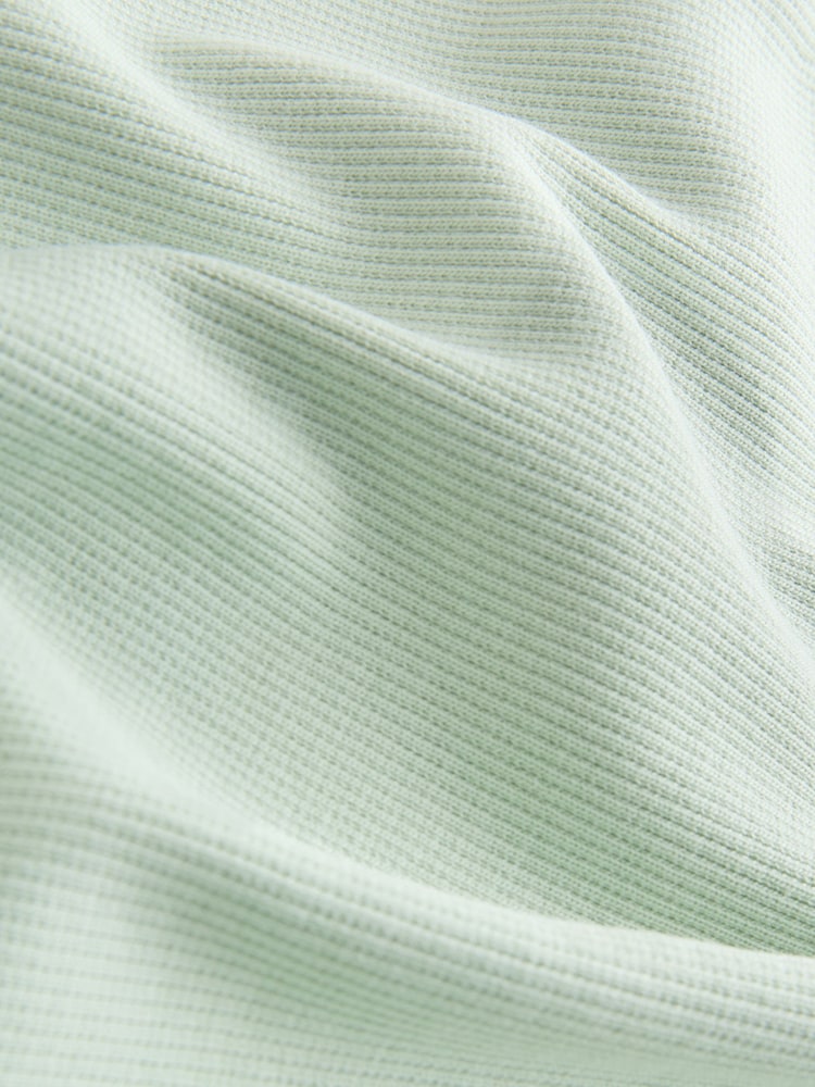 Sage Green Ribbed Henley Vest - Image 2 of 3