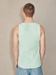 Sage Green Ribbed Henley Vest - Image 4 of 7