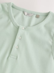 Sage Green Ribbed Henley Vest - Image 6 of 7