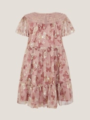 Monsoon Pink Butterfly Foil Print Party Dress - Image 3 of 4