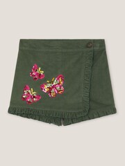 Monsoon Green Sequin Butterfly Corduroy Skort - Image 1 of 3