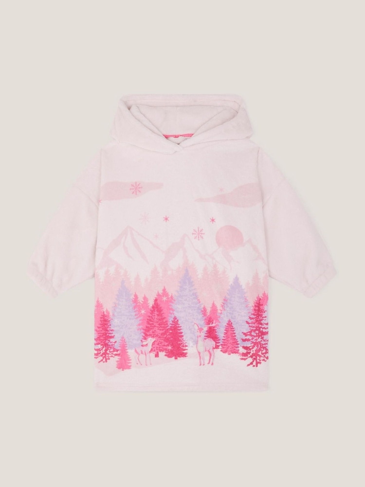 Monsoon Pink Forest Hoodie Pyjamas Top - Image 2 of 2