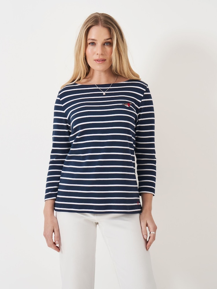 Crew Clothing Blue Embroidered Ultimate Breton Blouse - Image 1 of 1
