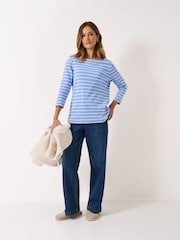 Crew Clothing Company Blue Embroidered Ultimate Breton T-Shirt - Image 2 of 5