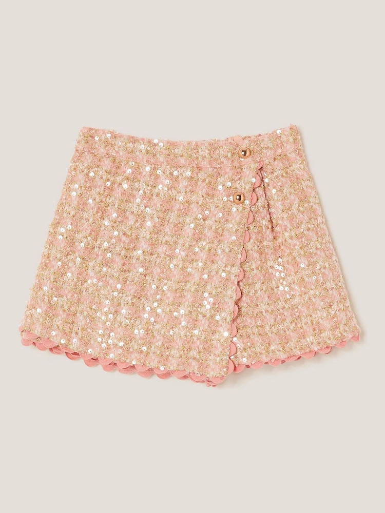 Monsoon Pink Sequin Tweed Skort - Image 2 of 4 Monsoon Pink Sequin Tweed Skort - Image 2 of 4