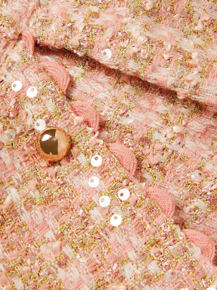 Monsoon Pink Sequin Tweed Skort - Image 4 of 4
