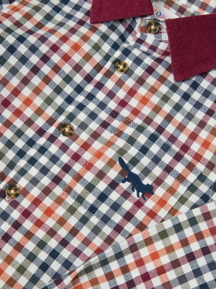 Monsoon Brown Corduroy Collar Gingham Shirt - Image 3 of 3 Monsoon Brown Corduroy Collar Gingham Shirt - Image 3 of 3