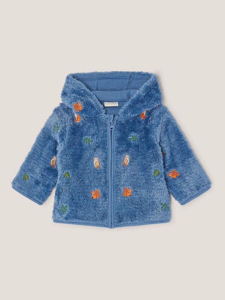 Monsoon Blue Newborn Woodland Fleece Hoodie - Image 1 of 3 Monsoon Blue Newborn Woodland Fleece Hoodie - Image 1 of 3