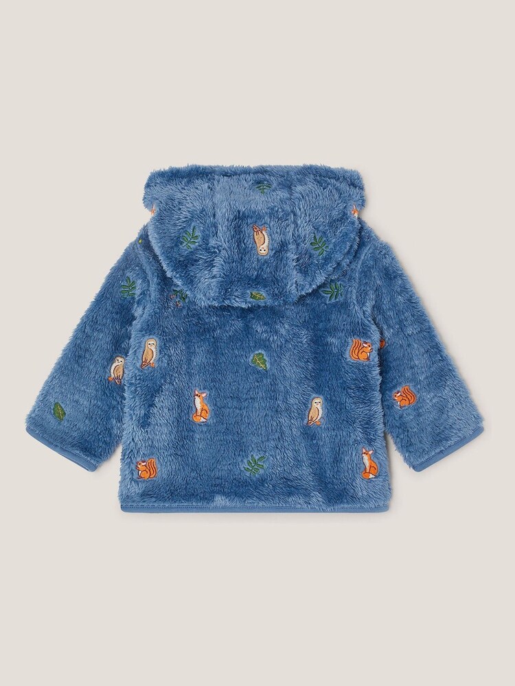 Monsoon Blue Newborn Woodland Fleece Hoodie - Image 2 of 3 Monsoon Blue Newborn Woodland Fleece Hoodie - Image 2 of 3