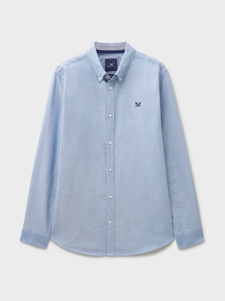 Crew Clothing Blue Slim Fit Oxford Shirt - Image 5 of 5 Crew Clothing Blue Slim Fit Oxford Shirt - Image 5 of 5