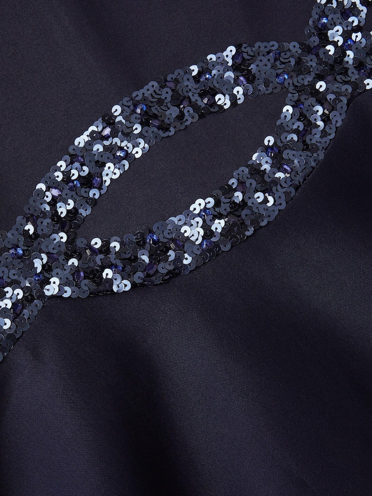 Monsoon Blue Sleeveless Sequin Prom Dress - Image 4 of 4 Monsoon Blue Sleeveless Sequin Prom Dress - Image 4 of 4
