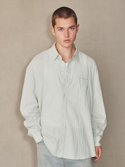 أخضر فاتح - Drummed Texture Long Sleeve Shirt - Image 3 of 5