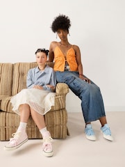 Converse Pink Chuck Taylor Peached Canvas High Trainers - Image 3 of 9