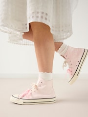 Converse Pink Chuck Taylor Peached Canvas High Trainers - Image 7 of 9