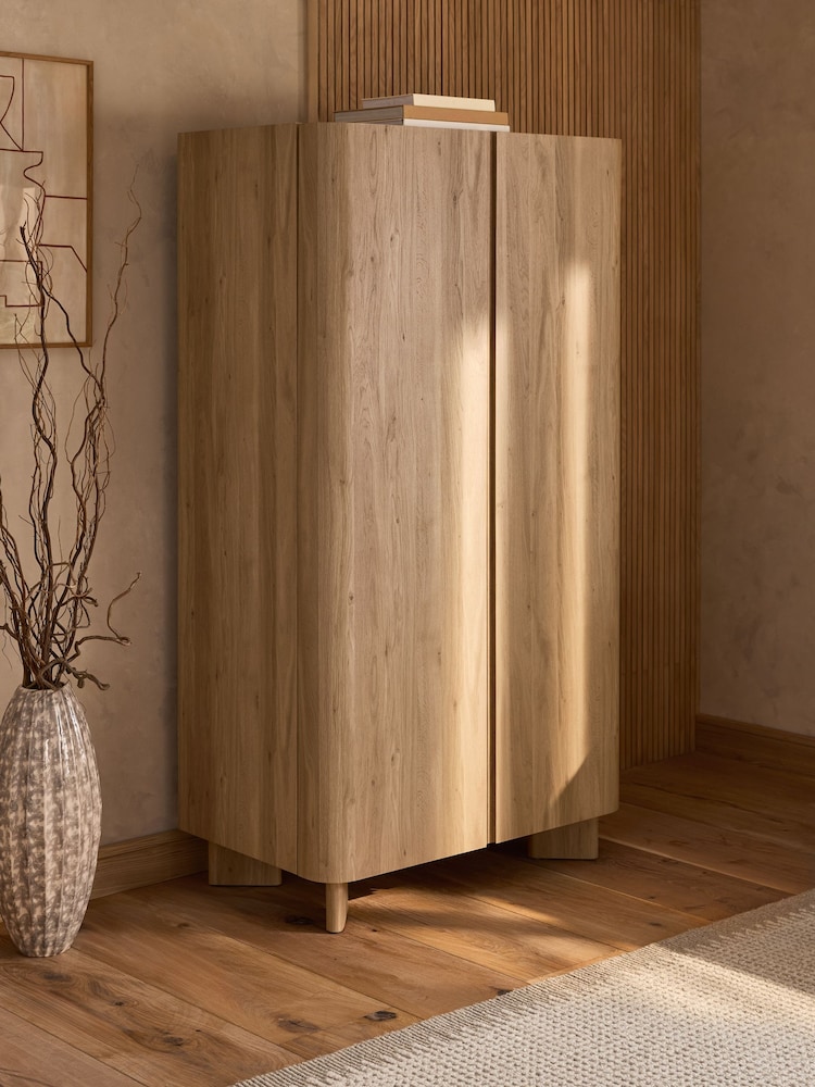 Light Natural Nomad Curve Double Wardrobe - Image 2 of 11