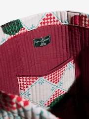 Love & Roses Red Cherry Print Oversized Quilted Tote Bag - Image 5 of 8