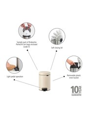 Brabantia Soft Beige NewIcon Pedal Bin 3L - Image 2 of 6