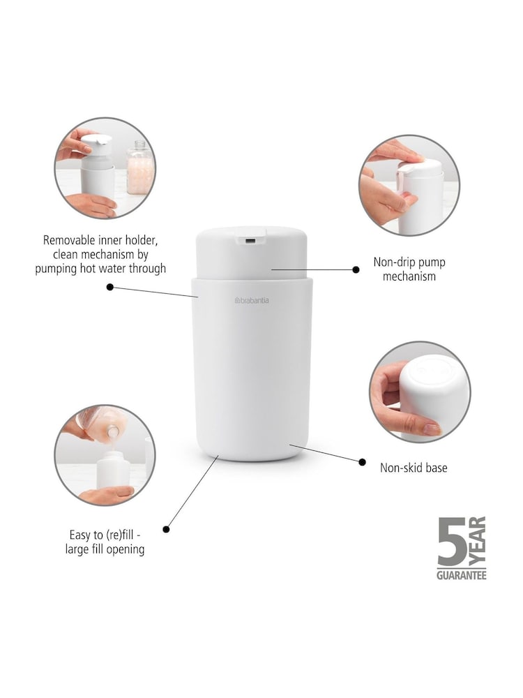 Brabantia White ReNew Soap Dispenser - Image 2 of 6