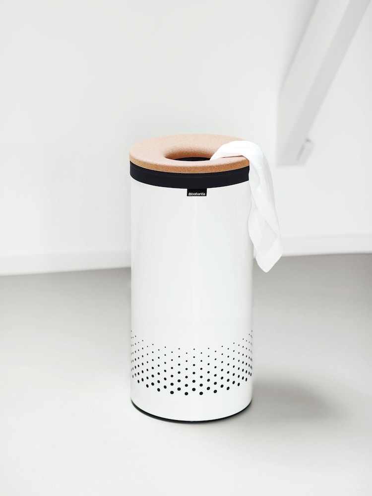 Brabantia White Cork Lid Laundry Bin 35L - Image 1 of 6 Brabantia White Cork Lid Laundry Bin 35L - Image 1 of 6