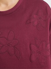 Simply Be Red Floral Burn Out T-Shirt - Image 3 of 4