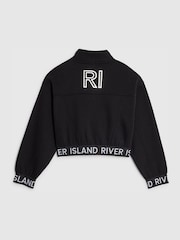 River Island Black Girls Waistband Bomber Jacket - Image 2 of 4