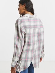 Simply Be Grey Check Open Back Shirt - Image 2 of 4
