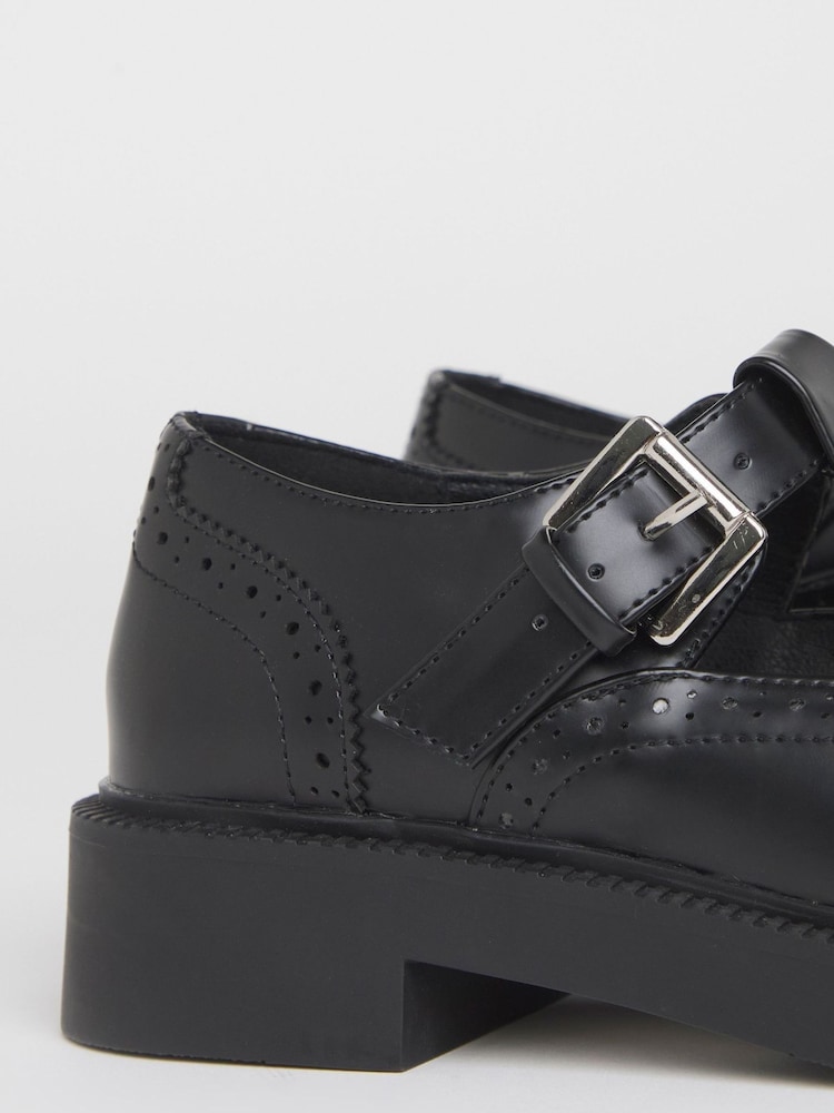 Simply Be Black T Bar Brogue Mary Jane Shoe - Image 4 of 4 Simply Be Black T Bar Brogue Mary Jane Shoe - Image 4 of 4