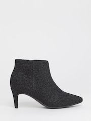 JD Williams Black Wide Fit Kitten Heel Pointed Toe Shoe Boots - Image 2 of 4