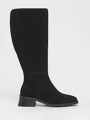JD Williams Black Wide Fit Low Block Heel Knee High Boots - Image 2 of 4