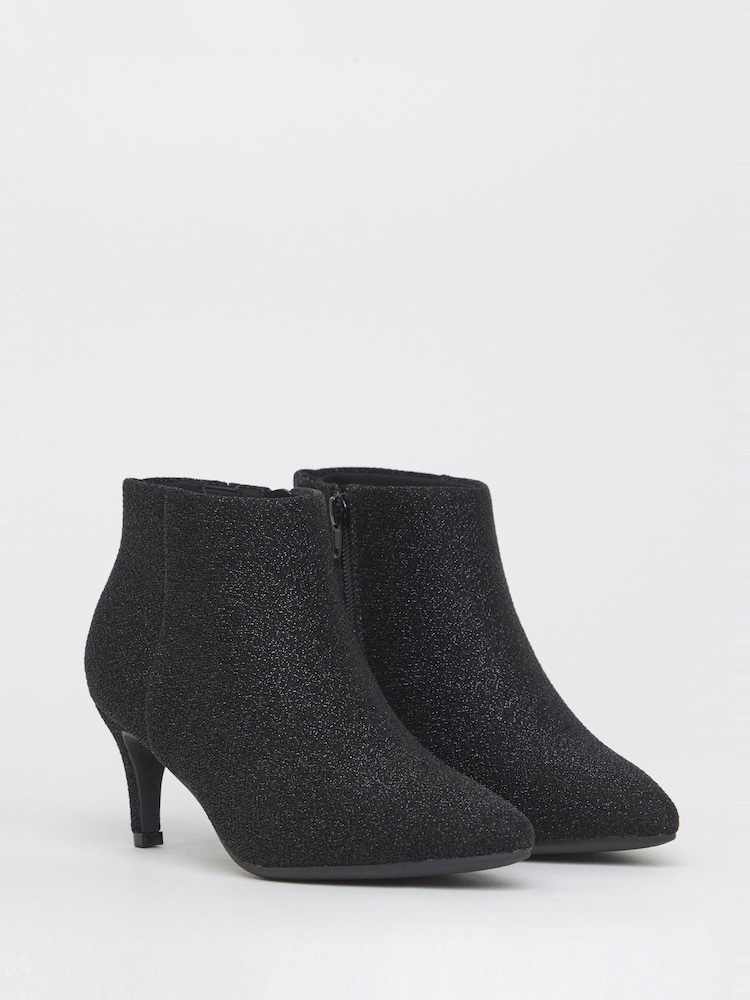 JD Williams Black Extra Wide Fit Kitten Heel Pointed Toe Shoe Boots - Image 2 of 4 JD Williams Black Extra Wide Fit Kitten Heel Pointed Toe Shoe Boots - Image 2 of 4