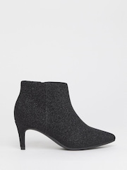 JD Williams Black Extra Wide Fit Kitten Heel Pointed Toe Shoe Boots - Image 3 of 4