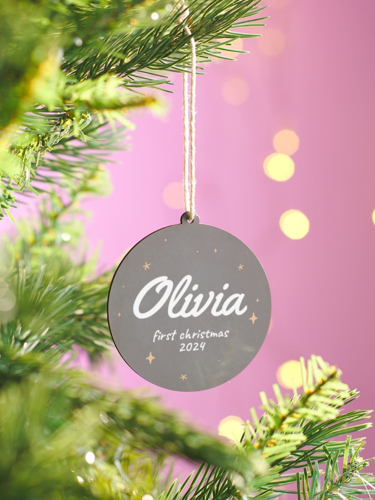 Personalised Babys First Christmas Bauble by Oakdene - Image 1 of 1