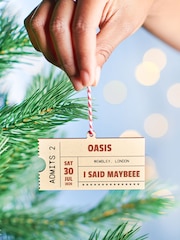 Personalised Concert Ticket Christmas Decoration by Oakdene - Image 1 of 2