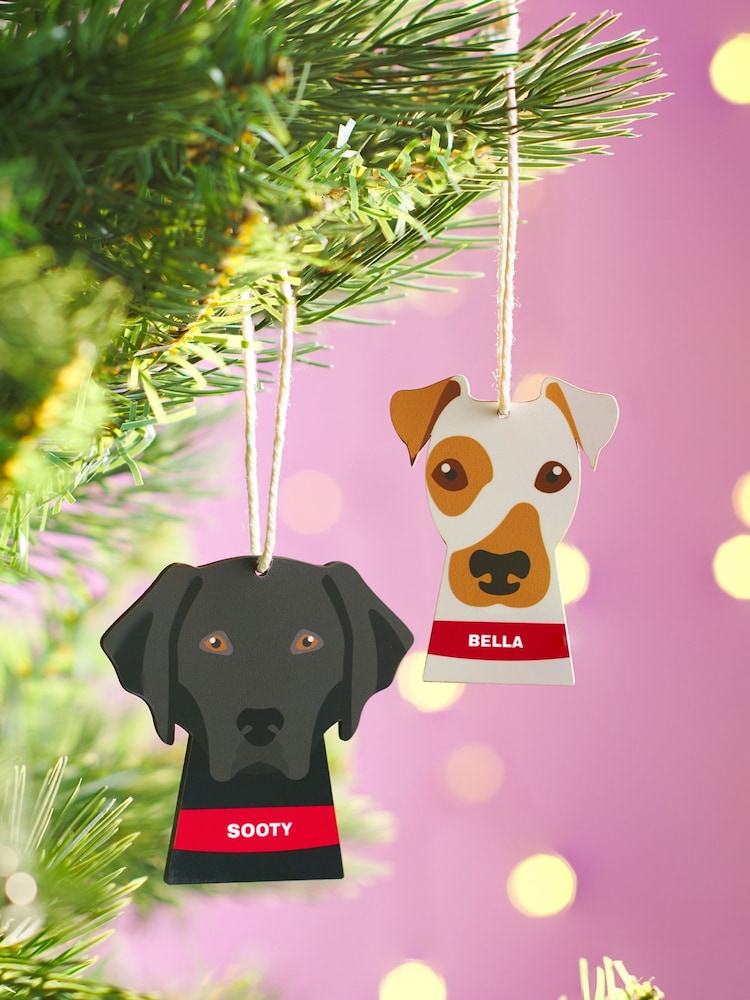 Personalised Dog Head Christmas Decoration by Oakdene - Image 1 of 2 Personalised Dog Head Christmas Decoration by Oakdene - Image 1 of 2