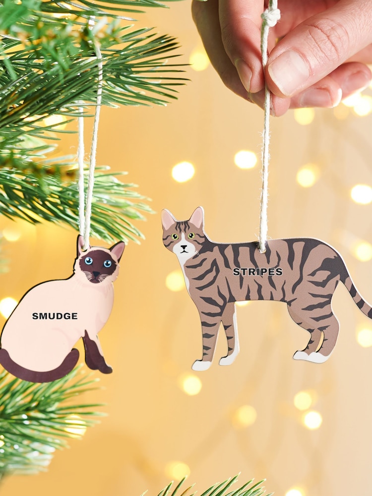 Personalised Cat Breed Christmas Decoration by Oakdene - Image 1 of 1