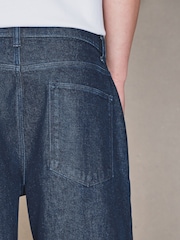 Dark Blue Barrel Fit EDIT Pleated Jeans - Image 6 of 6