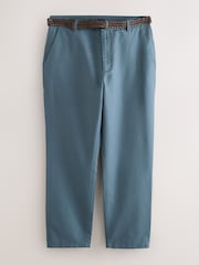 Blu - Pantaloni eleganti in lino e cotone Blend con cintura, Vestibilità regolare - Immagine 6 di 10