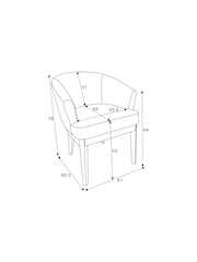 Set of 2 Chenille Stripe Moss Green Hartwell Dining Chairs - Image 3 of 7