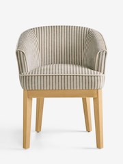 Set of 2 Chenille Stripe Moss Green Hartwell Dining Chairs - Image 4 of 7