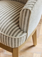 Set of 2 Chenille Stripe Moss Green Hartwell Dining Chairs - Image 7 of 7