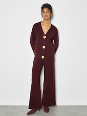 Apricot Red Hammered Metal Button Cardigan - Image 1 of 4