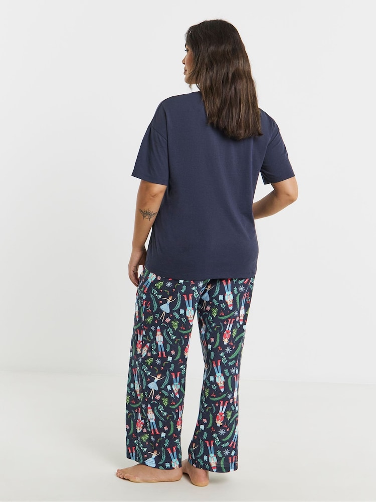 Simply Be Blue Pretty Secrets Pyjamas Set - Image 2 of 4