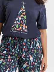 Simply Be Blue Pretty Secrets Pyjamas Set - Image 3 of 4