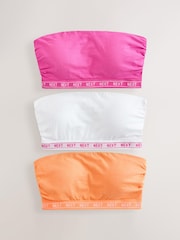 Pink/Orange/White - مجموعة من 3 حمالات صدر للراحة القصوى بدون حمالات غنية بالقطن - صورة 1 من 6